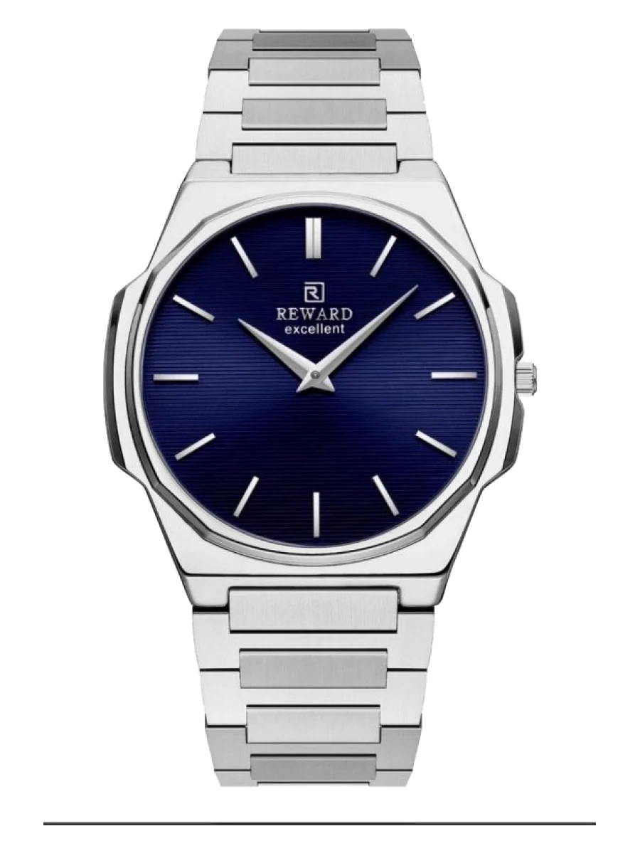 Reward Men's Silver Watch with Blue Dial